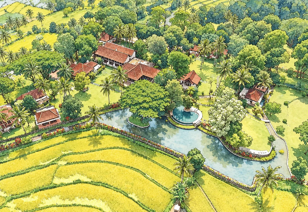 Ijen Resort & Villas — Illustration based on a real photograph of the property Ijen Resort & Villas — Illustration based on a real photograph of the property