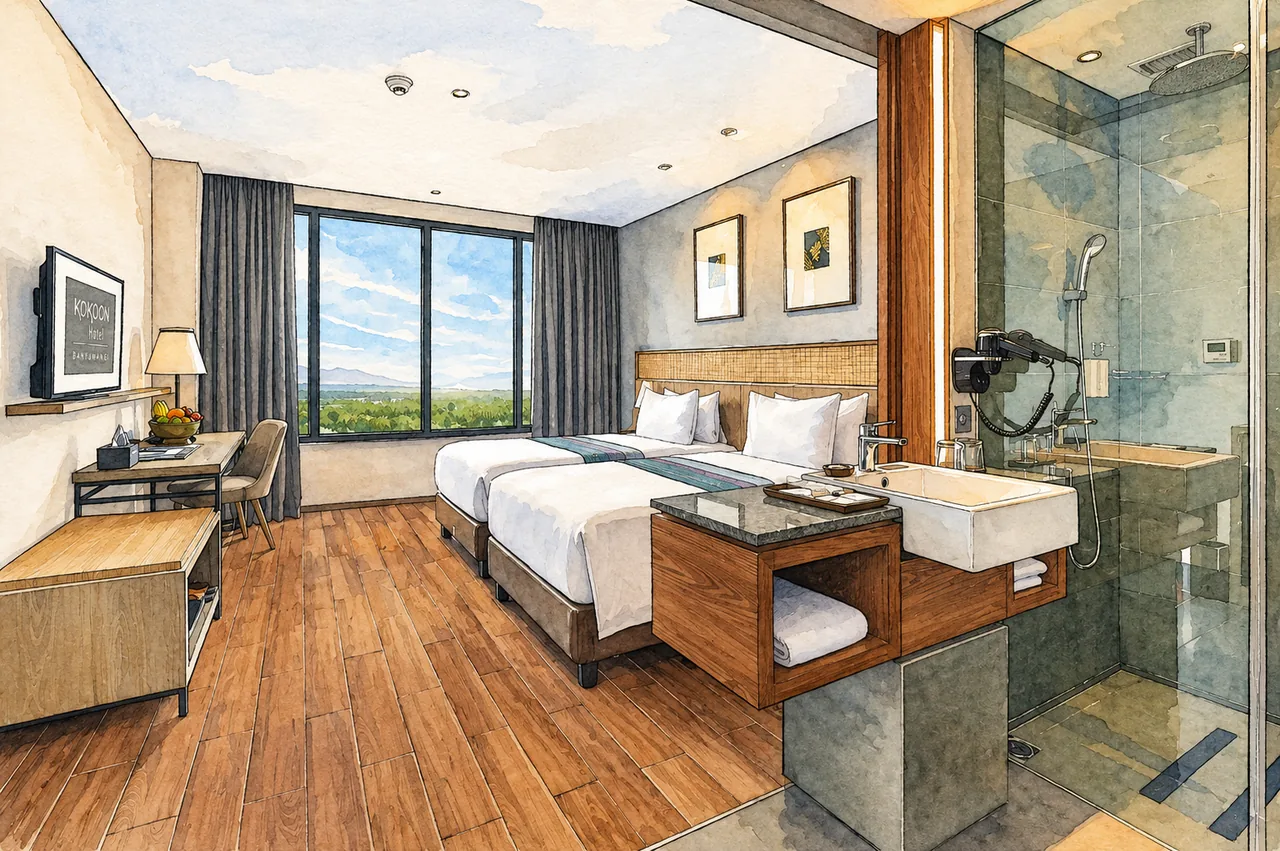 Kokoon Hotel Banyuwangi — Illustration based on a real photograph of the property Kokoon Hotel Banyuwangi — Illustration based on a real photograph of the property